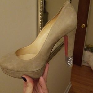 Christian Louboutin Crystal  Suede Pumps